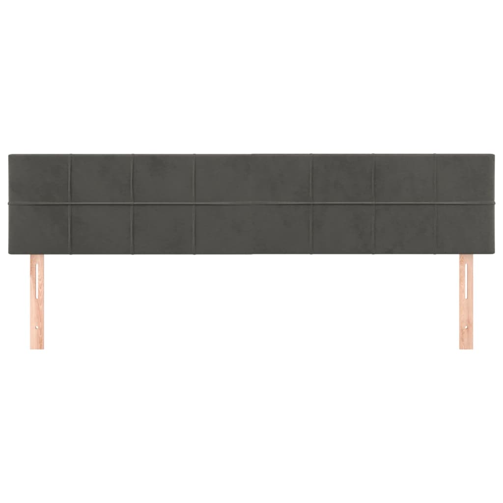 Testiera 2 pz Grigio Scuro 90x5x78/88 cm in Velluto