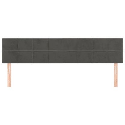 Testiera 2 pz Grigio Scuro 90x5x78/88 cm in Velluto