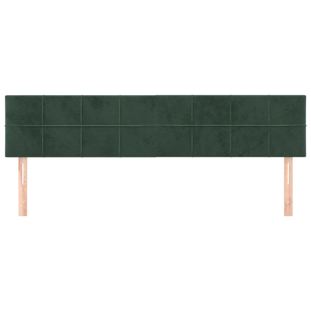 Testiera 2 pz Verde scuro 90x5x78/88 cm in Velluto