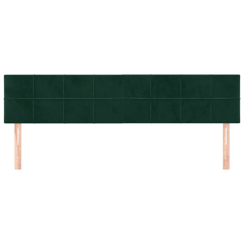 Testiera 2 pz Verde scuro 90x5x78/88 cm in Velluto