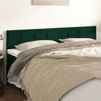 Testiera 2 pz Verde scuro 90x5x78/88 cm in Velluto