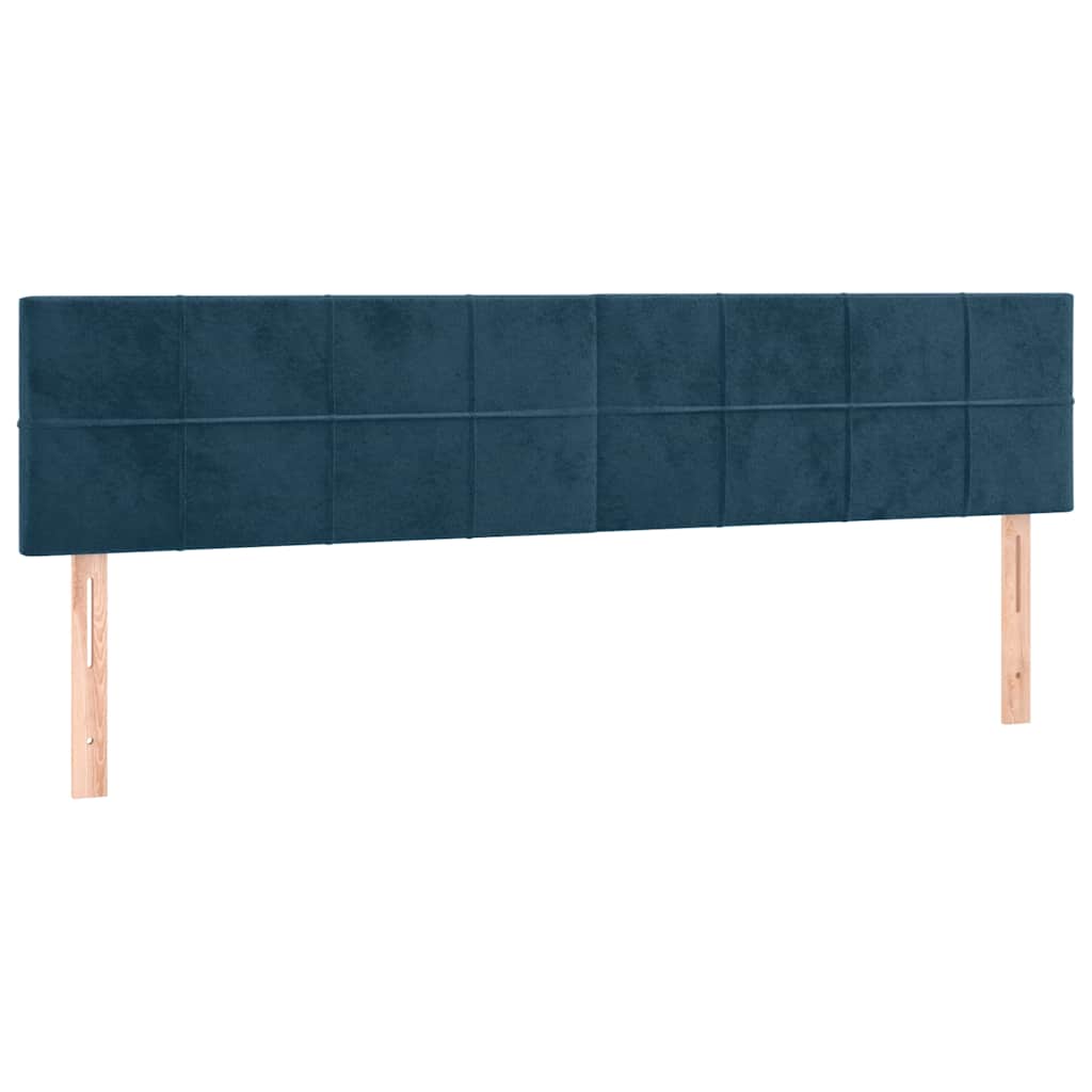 Testiera 2 pz Blu scuro 90x5x78/88 cm in Velluto