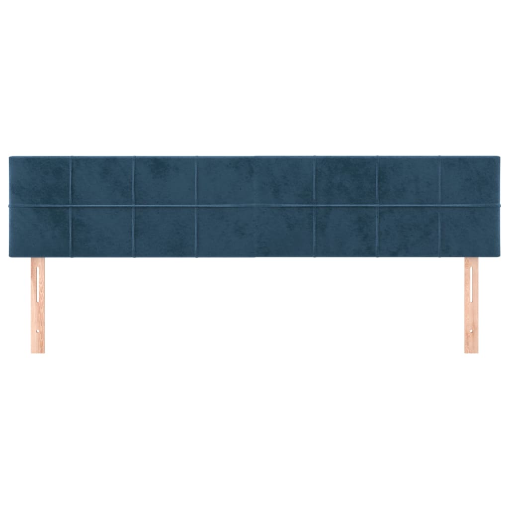 Testiera 2 pz Blu scuro 90x5x78/88 cm in Velluto