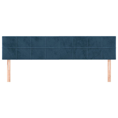 Testiera 2 pz Blu scuro 90x5x78/88 cm in Velluto