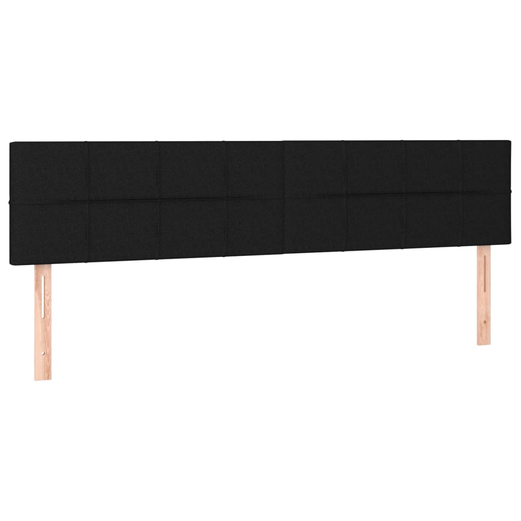 Testiere 2 pz Nero 100x5x78/88 cm in Tessuto