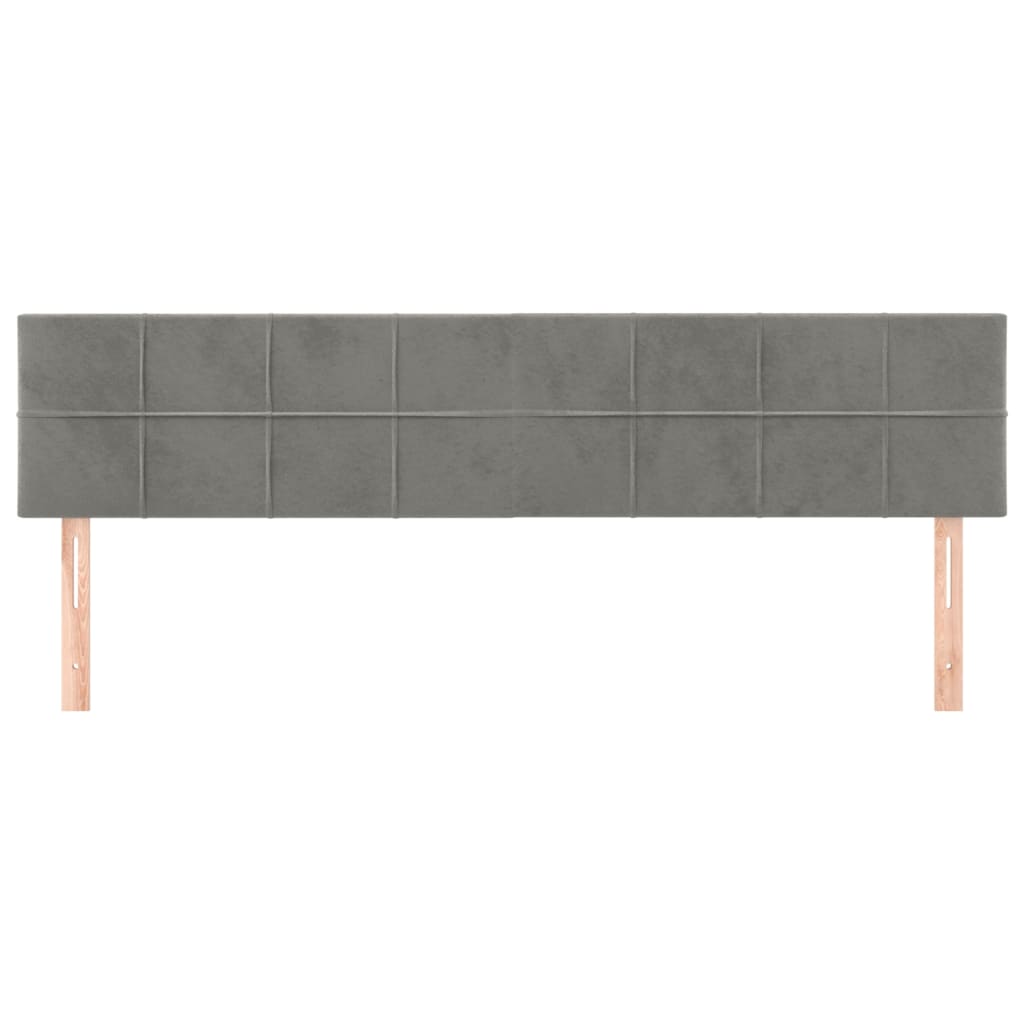 Testiera Grigio Chiaro 200x5x78/88 cm in Velluto