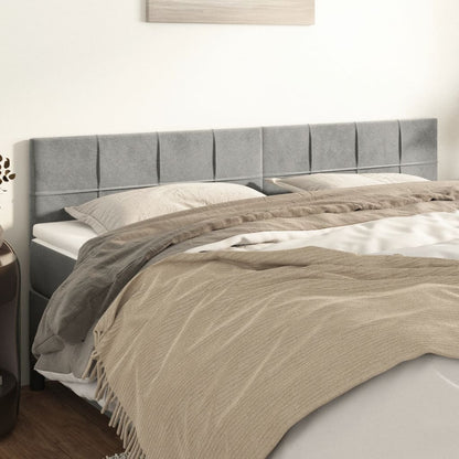 Testiera Grigio Chiaro 200x5x78/88 cm in Velluto