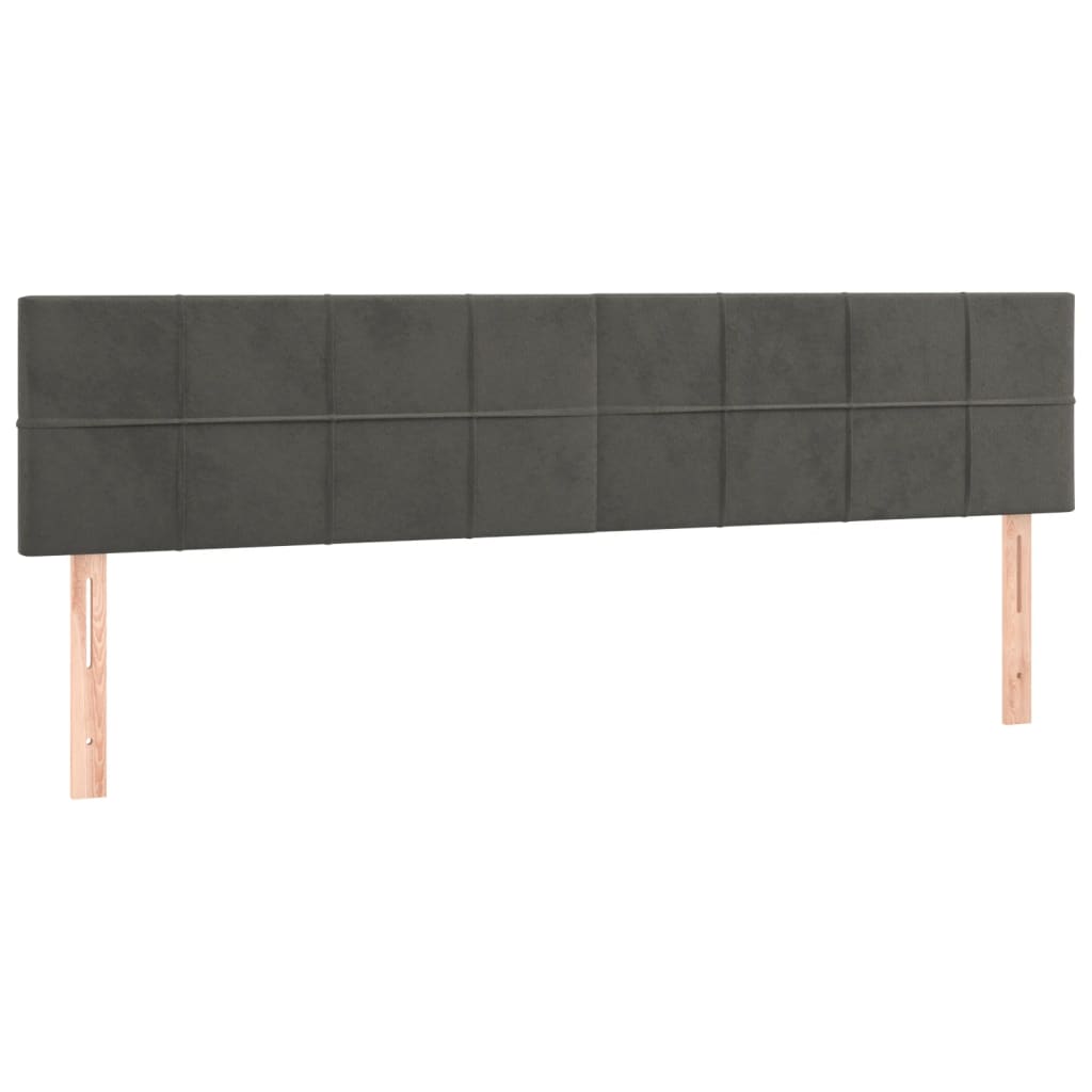 Testiere 2 pz Grigio Scuro 100x5x78/88 cm in Velluto