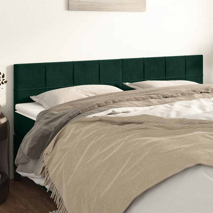 Testiere 2 pz Verde Scuro 100x5x78/88 cm in Velluto