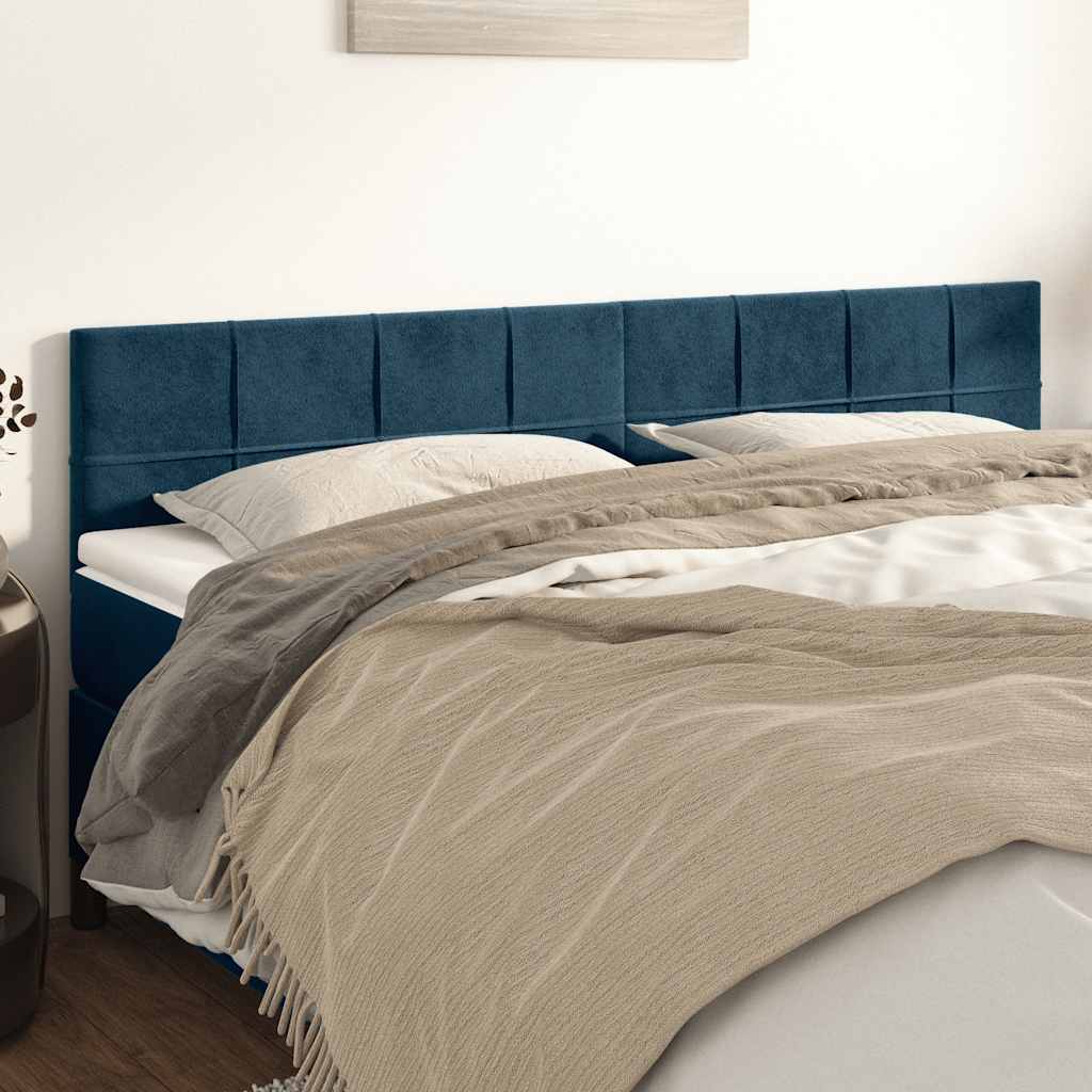 Testiera Blu Scuro 200x5x78/88 cm in Velluto