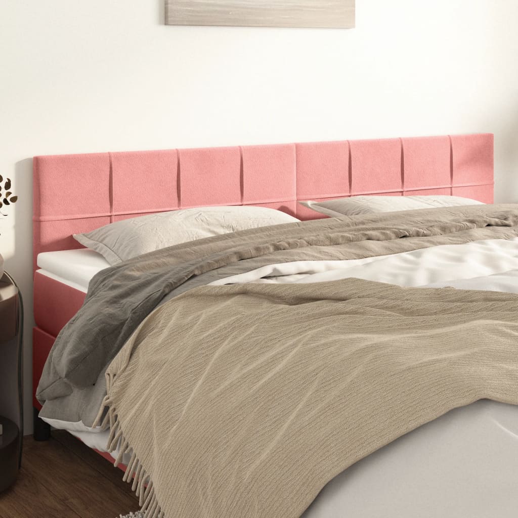 Testiera Rosa 200x5x78/88 cm in Velluto
