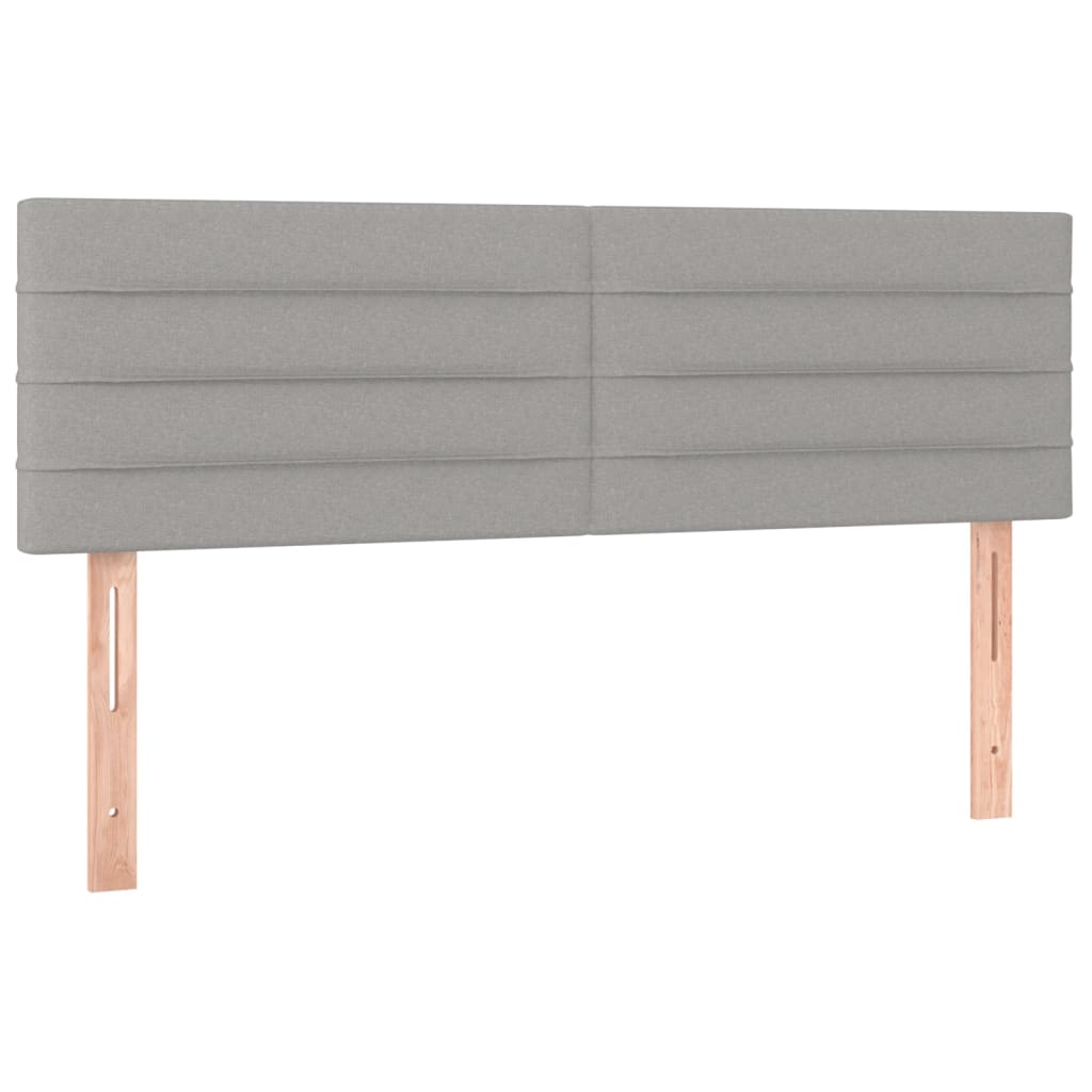 Testiera Grigio Chiaro 144x5x78/88 cm in Tessuto