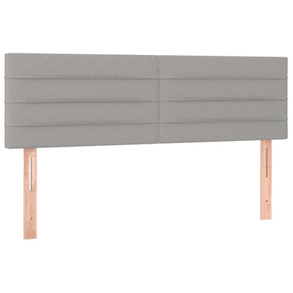 Testiera Grigio Chiaro 144x5x78/88 cm in Tessuto