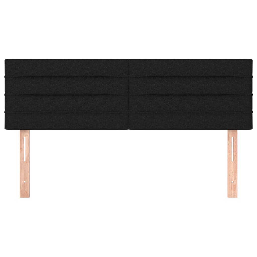 Testiera Nera 144x5x78/88 cm in Tessuto