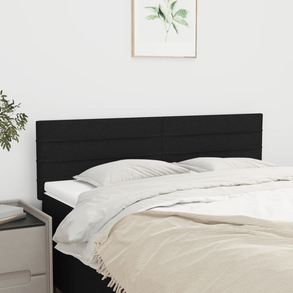 Testiera Nera 144x5x78/88 cm in Tessuto