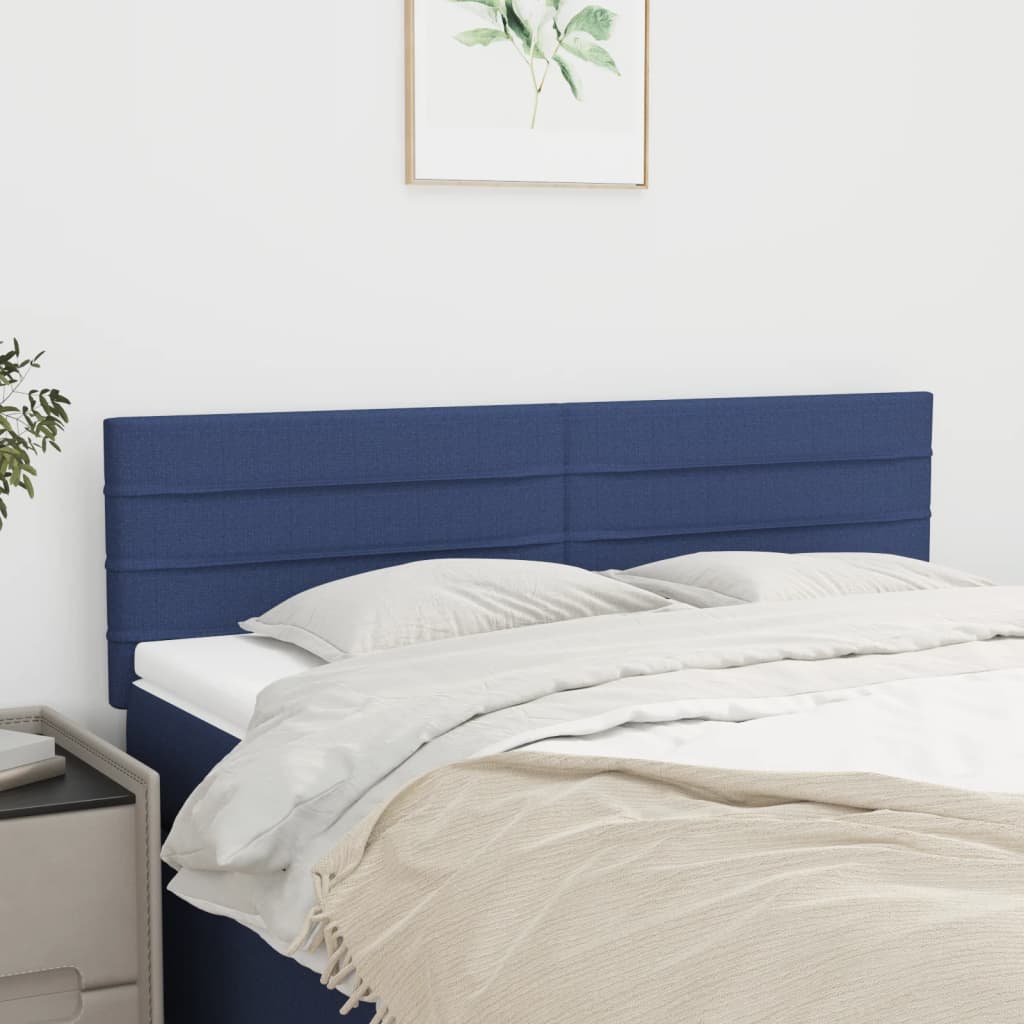 Testiera Blu 144x5x78/88 cm in Tessuto