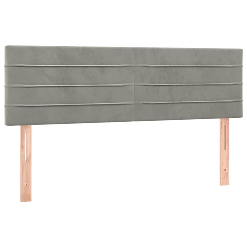 Testiera Grigio Chiaro 144x5x78/88 cm in Velluto