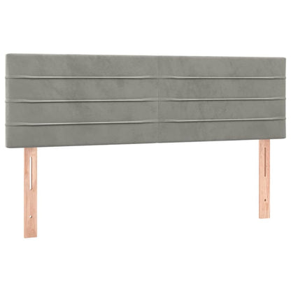 Testiera Grigio Chiaro 144x5x78/88 cm in Velluto
