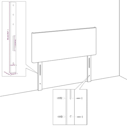 Testiere 2 pz Grigio Chiaro 72x5x78/88 cm in Velluto