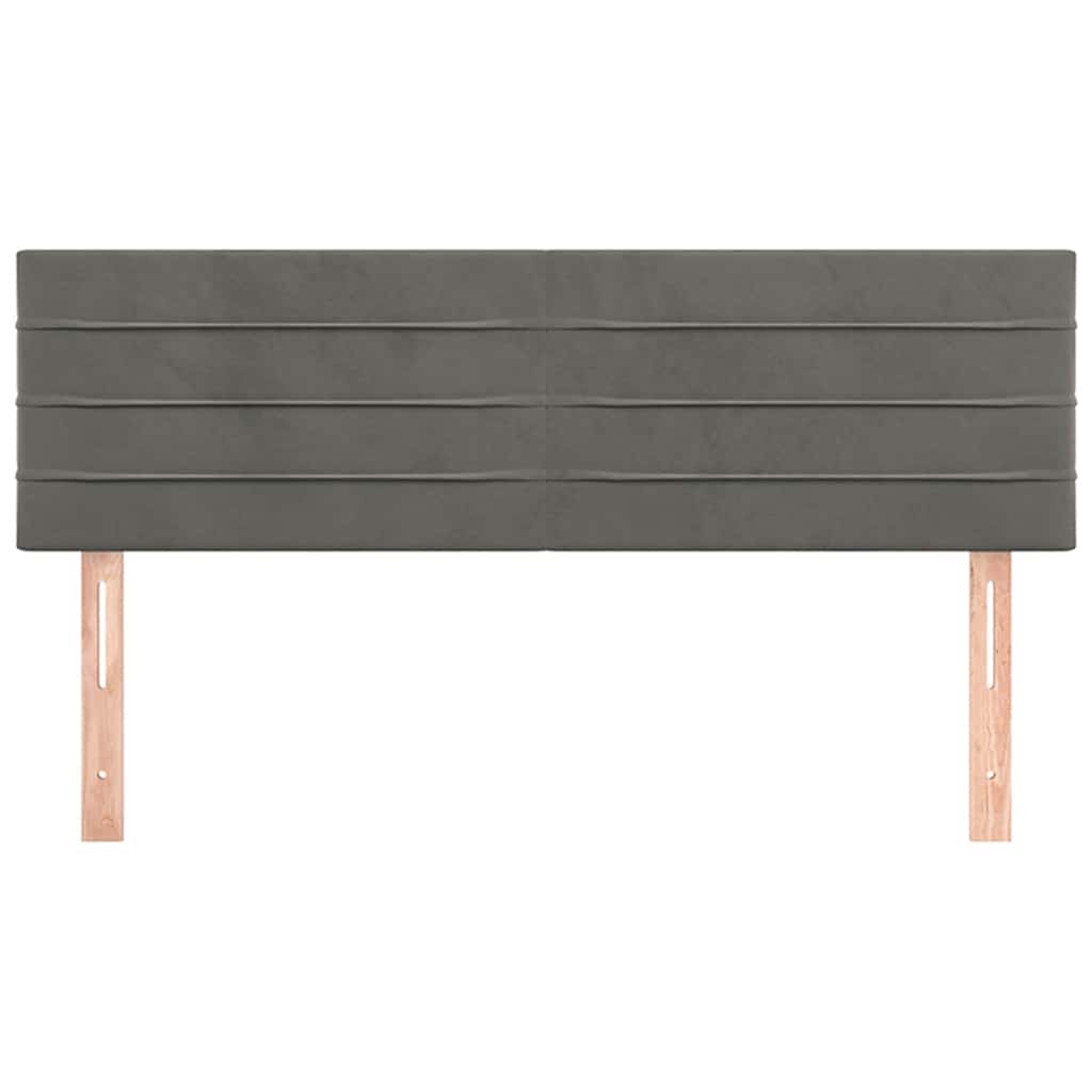Testiera Grigio Scuro 144x5x78/88 cm in Velluto