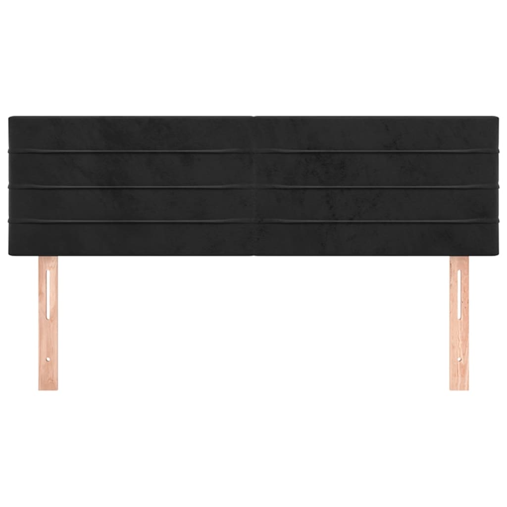Testiere 2 pz Nere 72x5x78/88 cm in Velluto