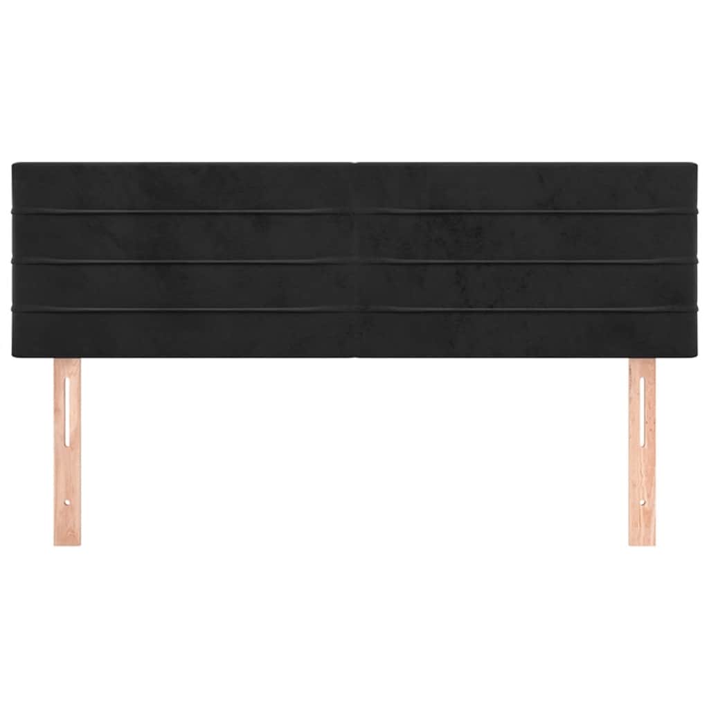Testiera Nero 144x5x78/88 cm in Velluto