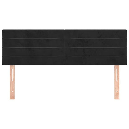 Testiera Nero 144x5x78/88 cm in Velluto