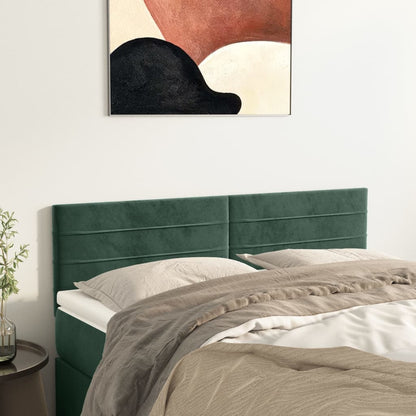 Testiere 2 pz Verde Scuro 72x5x78/88 cm in Velluto