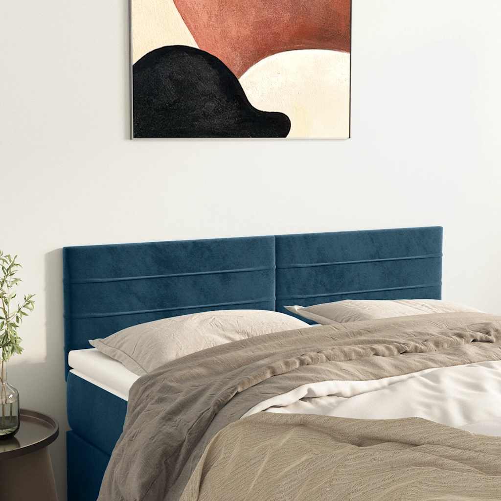 Testiera Blu Scuro 144x5x78/88 cm in Velluto