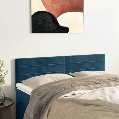 Testiera Blu Scuro 144x5x78/88 cm in Velluto