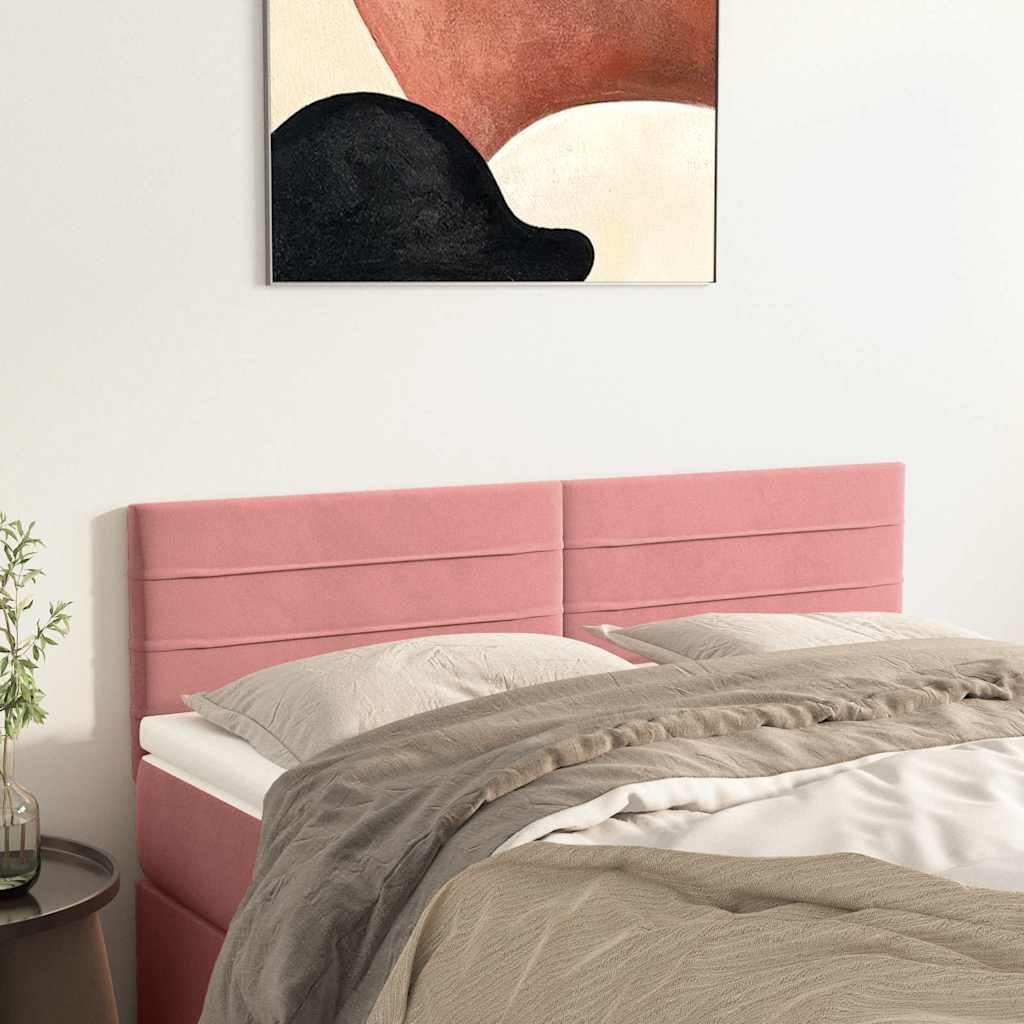 Testiera Rosa 144x5x78/88 cm in Velluto
