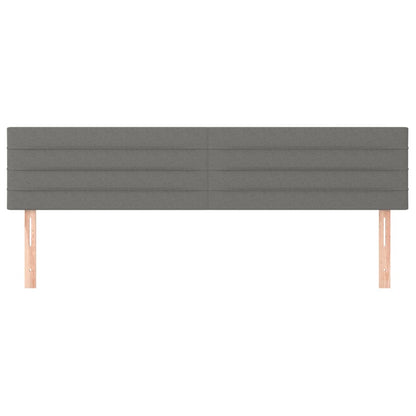 Testiera 2 pz Grigio Scuro 80x5x78/88 cm in Tessuto
