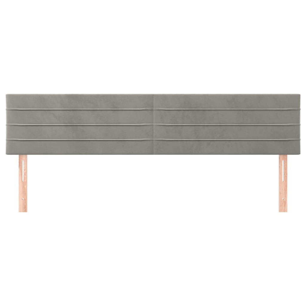 Testiera Grigio Chiaro 160x5x78/88 cm in Velluto