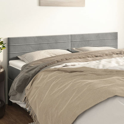 Testiera Grigio Chiaro 160x5x78/88 cm in Velluto
