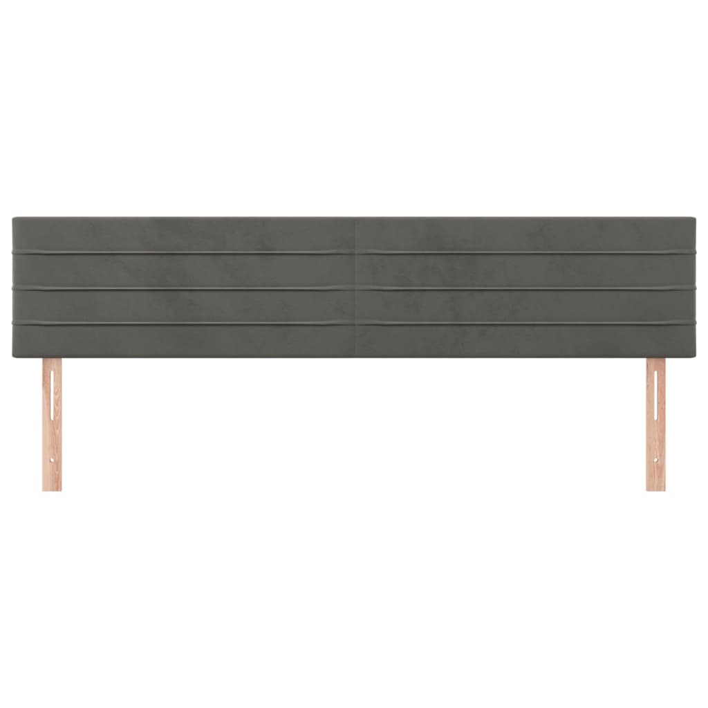 Testiera 2 pz Grigio Scuro 80x5x78/88 cm in Velluto