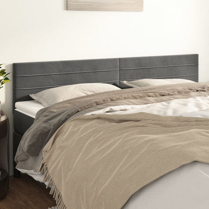 Testiera Grigio Scuro 160x5x78/88 cm in Velluto
