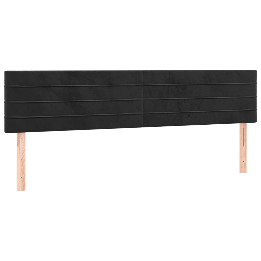 Testiera 2 pz Nera 80x5x78/88 cm in Velluto