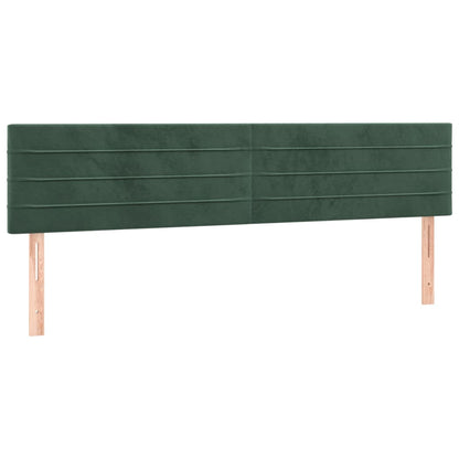 Testiera 2 pz Verde Scuro 80x5x78/88 cm in Velluto