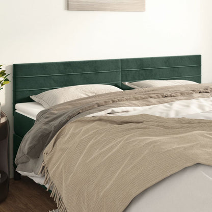 Testiera 2 pz Verde Scuro 80x5x78/88 cm in Velluto