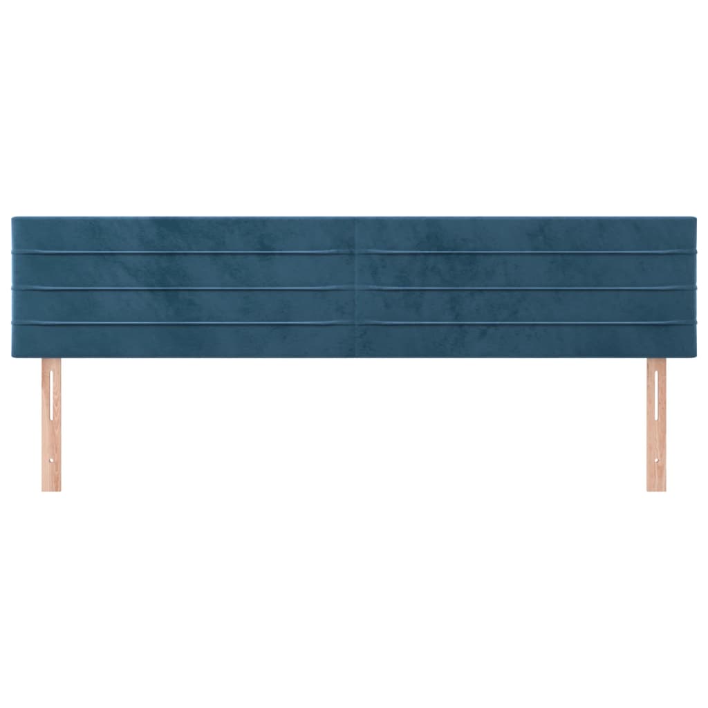 Testiera 2 pz Blu Scuro 80x5x78/88 cm in Velluto