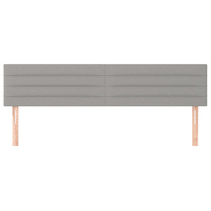 Testiera 2 pz Grigio Chiaro 90x5x78/88 cm in Tessuto