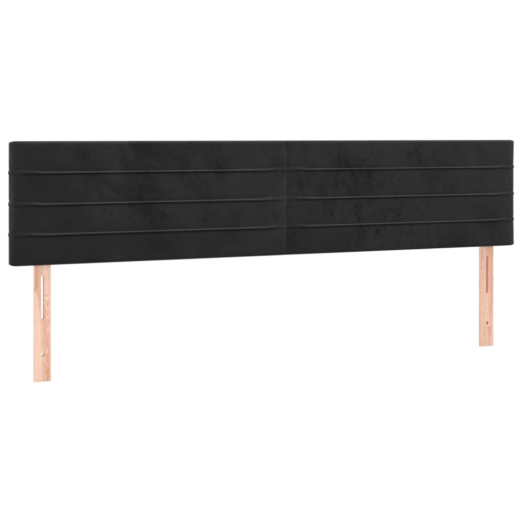 Testiera Nera 180x5x78/88 cm in Velluto
