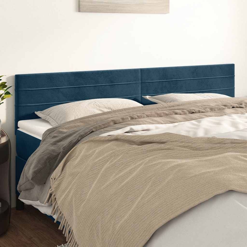 Testiera Blu Scuro 180x5x78/88 cm in Velluto