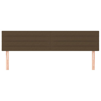 Testiera 2 pz Marrone Scuro 100x5x78/88 cm in Tessuto
