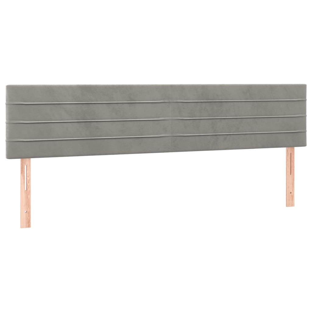 Testiere 2 pz Grigio Chiaro 100x5x78/88 cm in Velluto