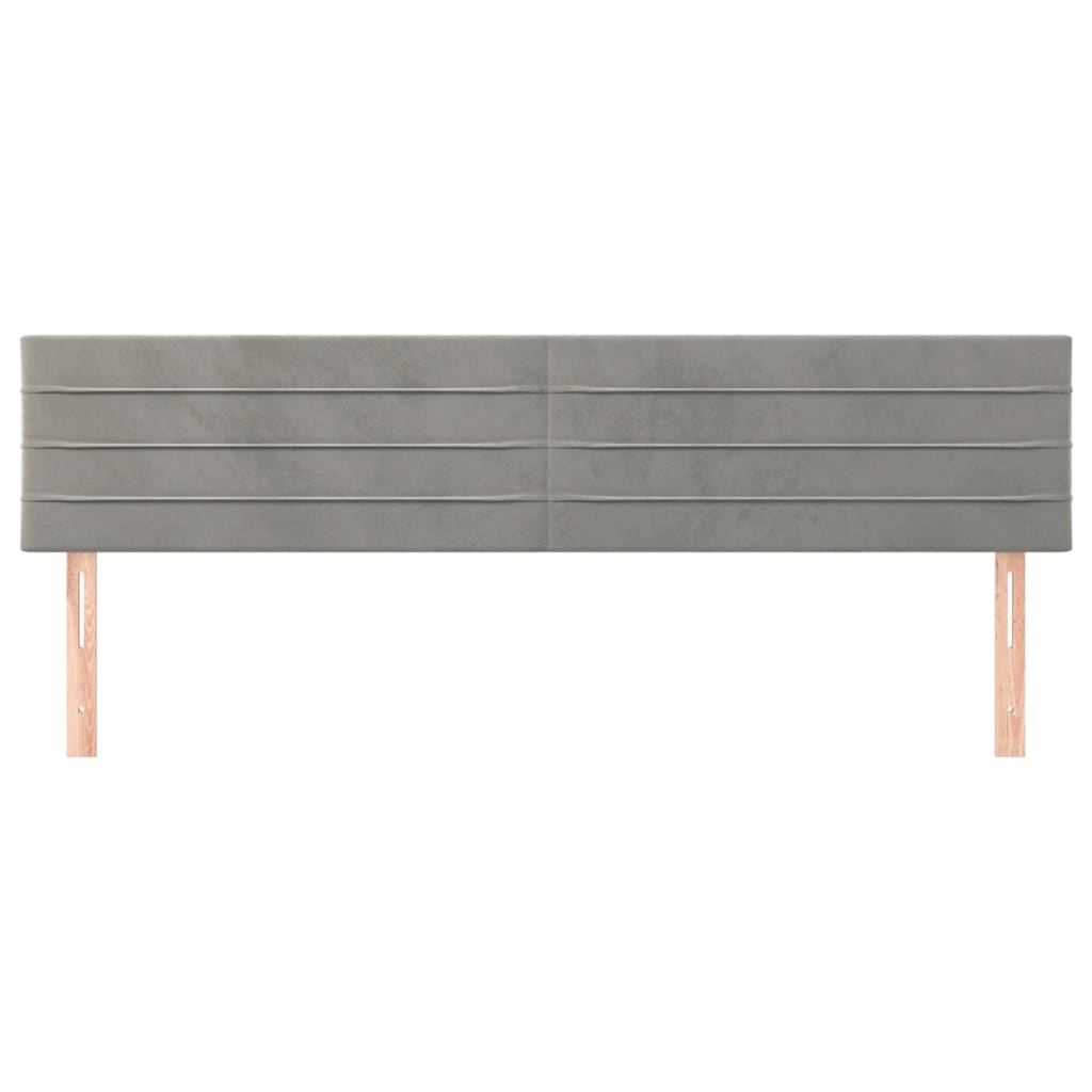 Testiera Grigio Chiaro 200x5x78/88 cm in Velluto