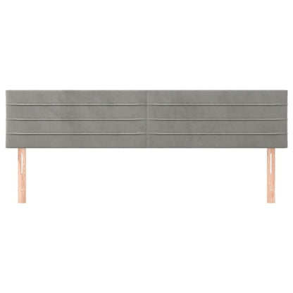 Testiera Grigio Chiaro 200x5x78/88 cm in Velluto