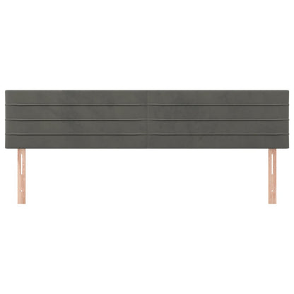 Testiere 2 pz Grigio Scuro 100x5x78/88 cm in Velluto