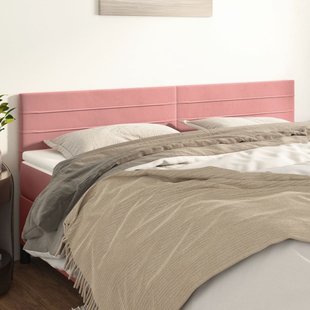 Testiera Rosa 200x5x78/88 cm in Velluto
