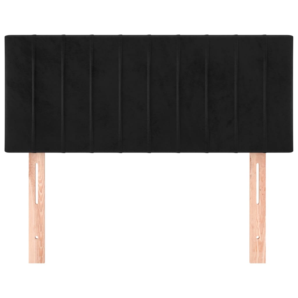 Testiera Nera 90x5x78/88 cm in Velluto